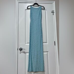 Vintage Marc Bouwer Elegant Beaded Blue Gown size 6